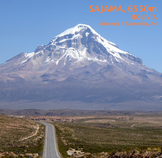 Nevado Sajama, the highest mountain in Bolivia, and highest peak in the Cordillera Occidental. 