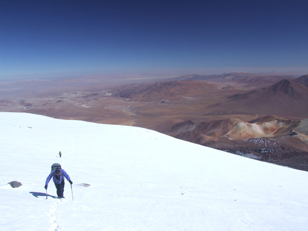 High on Llullaillaco glacier in January 2009, after unusually heavy snowfall for the Puna de Atacama.